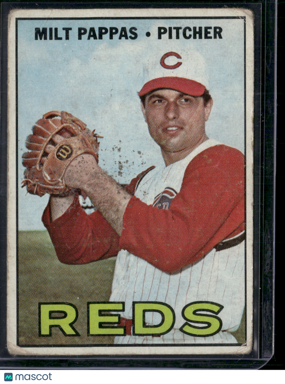 1967 Topps MILT PAPPAS #254 Wax Stain (VG)