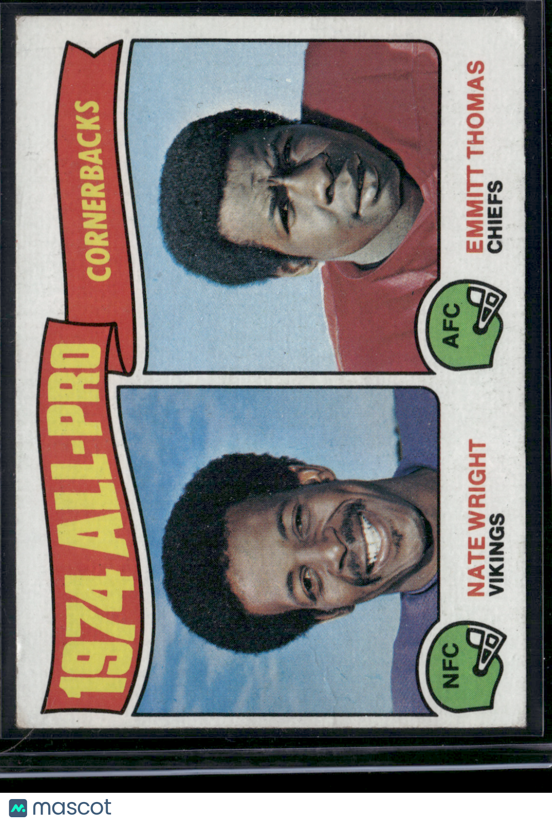 1975 Topps NATE WRIGHT/EMMITT THOMAS #220 1974 All-Pro Cornerbacks (G- Wrinkles)