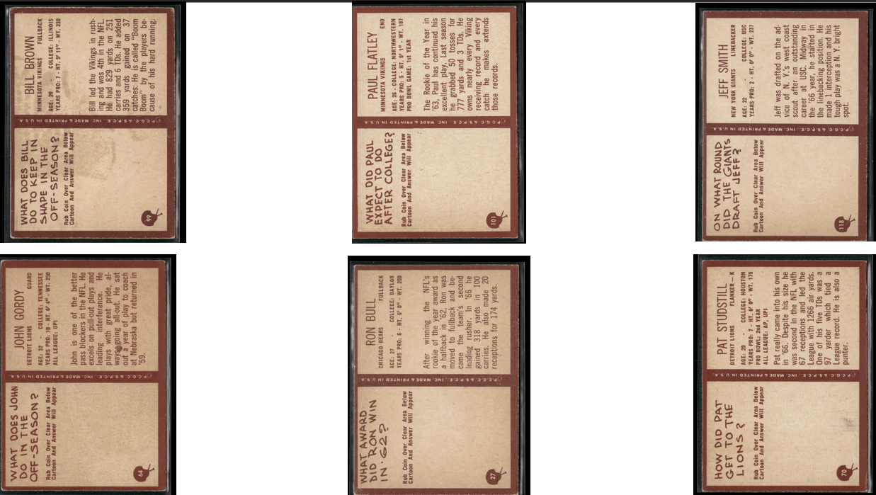 1967 Philadelphia 6 ~ CARDLOT (VG)
