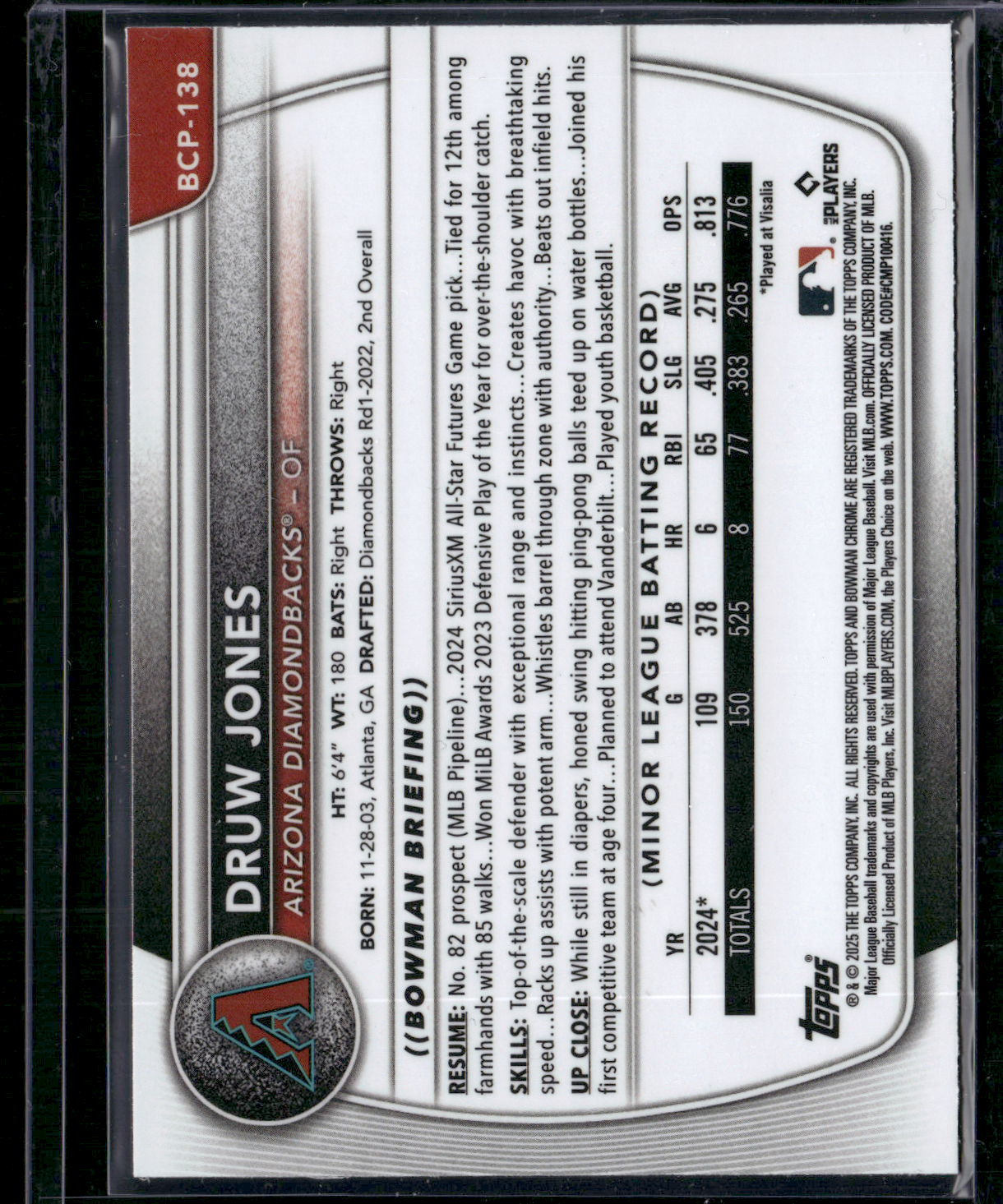 2025 Bowman DRUW JONES #BCP-138 Chrome