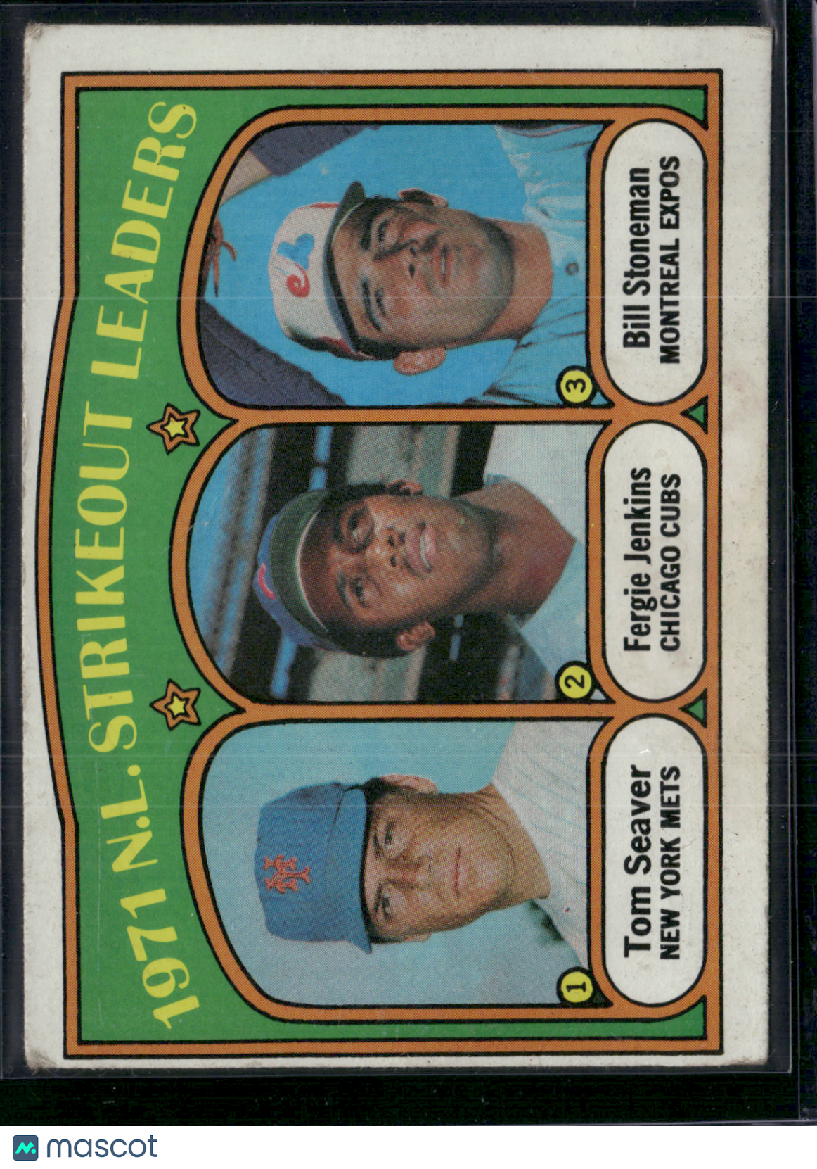 1972 Topps TOM SEAVER/FERGIE JENKINS/BILL STONEMAN #95