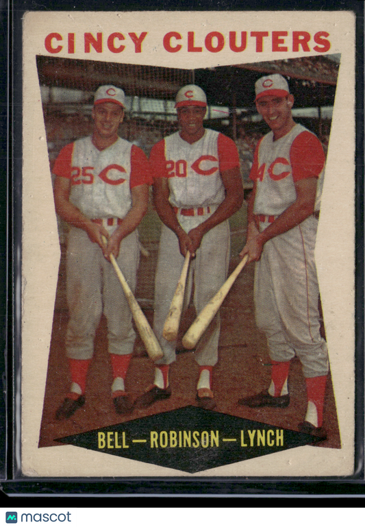 1960 Topps GUS BELL/FRANK ROBINSON/JERRY LYNCH #352 CINCY CLOUTERS