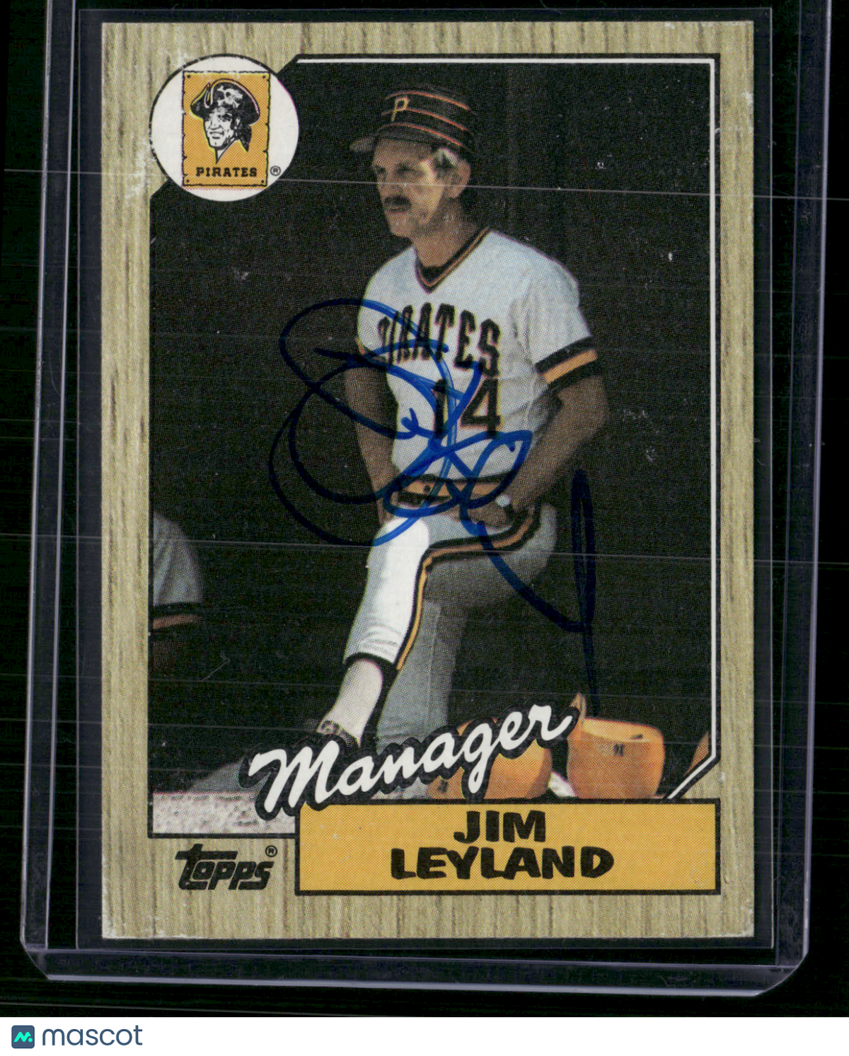 1987 Topps JIM LEYLAND #93 Autographed Auto Not Authenticated (VG/EX-EX)
