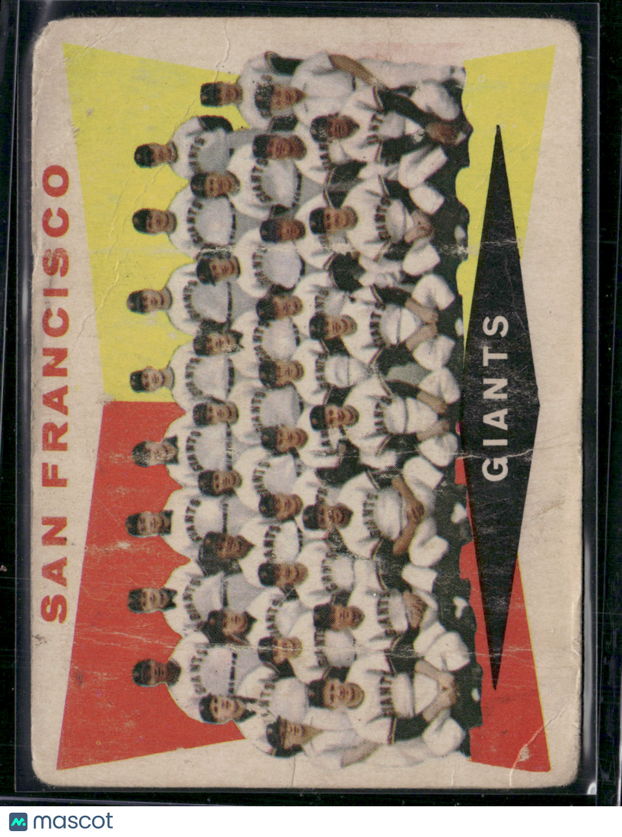 1960 Topps SAN FRANCISCO GIANTS #151 Ink Filled Back Crease Wrinkles (Good)