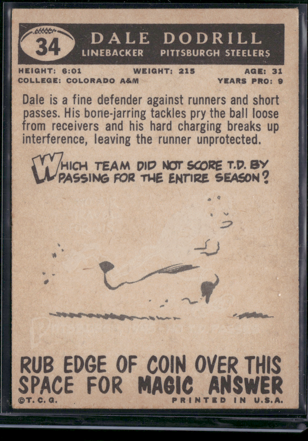 1959 Topps DALE DODRILL #34 (VG/EX)