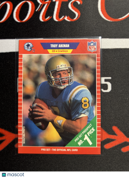 1989 Pro Set TROY AIKMAN #490 Rookie RC
