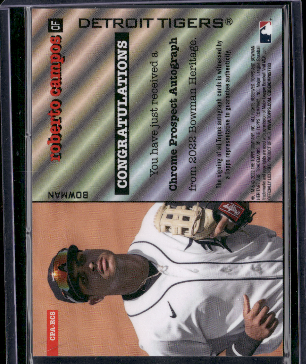 2022 Heritage ROBERT CAMPOS #CPA-RCS Gold Auto 28/50 (NM)