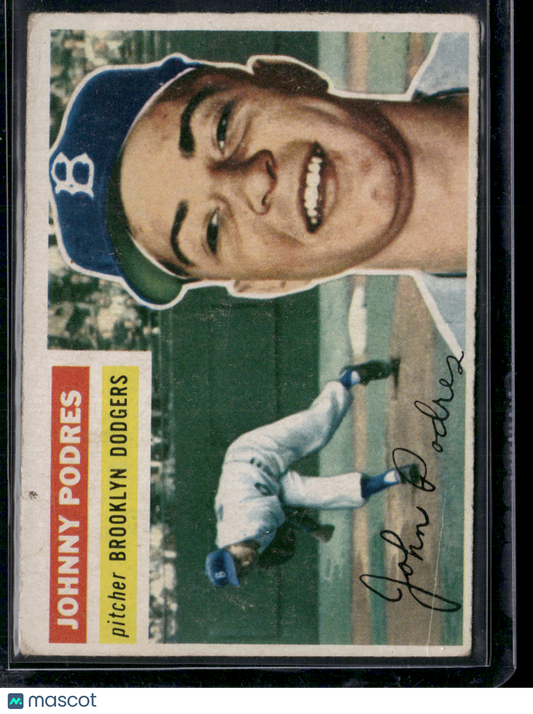 1956 Topps JOHNNY PODRES #173 Crease