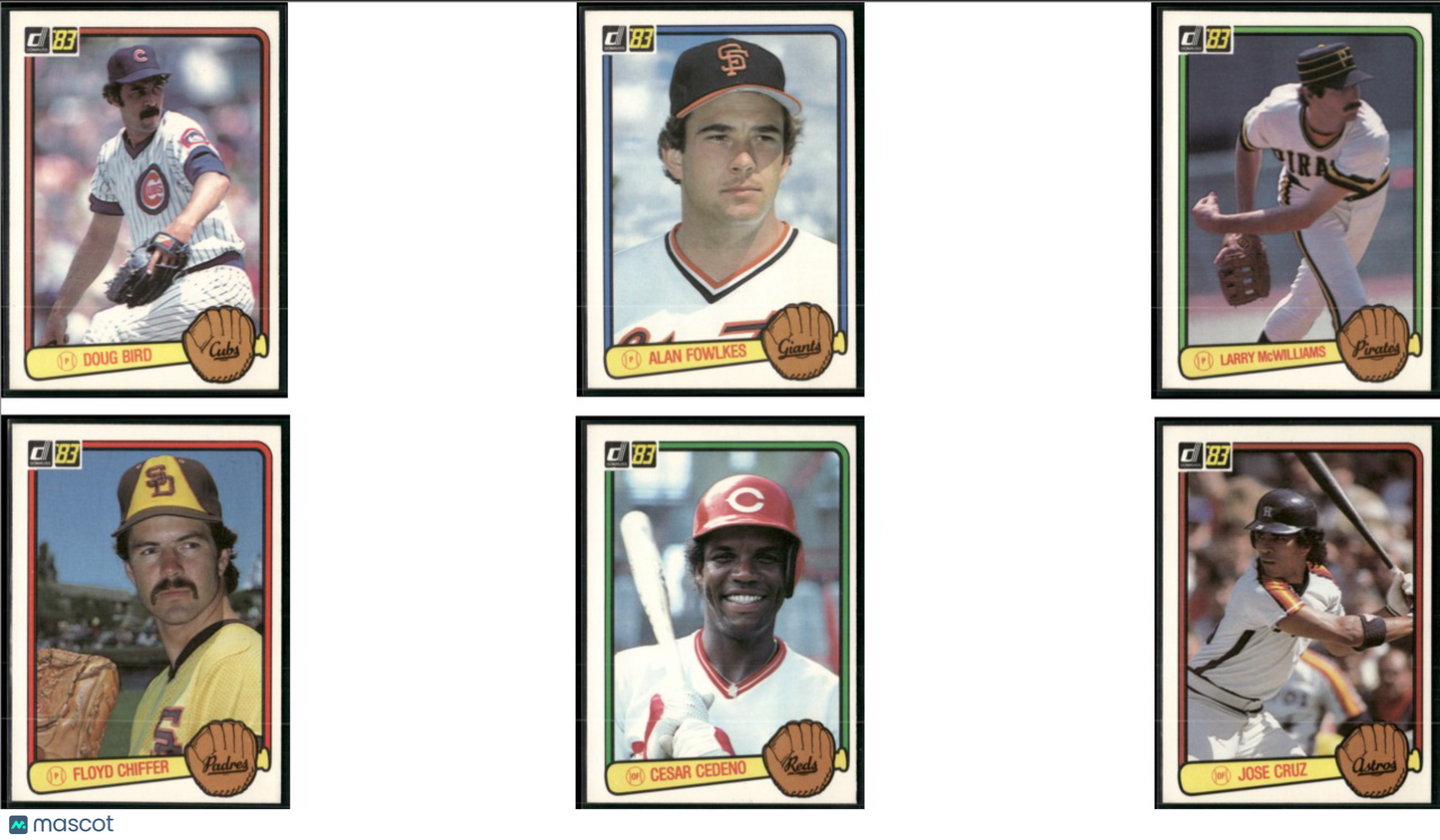 1983 Donruss 6 - CARDLOT Doug Bird/Jose Cruz (NM)