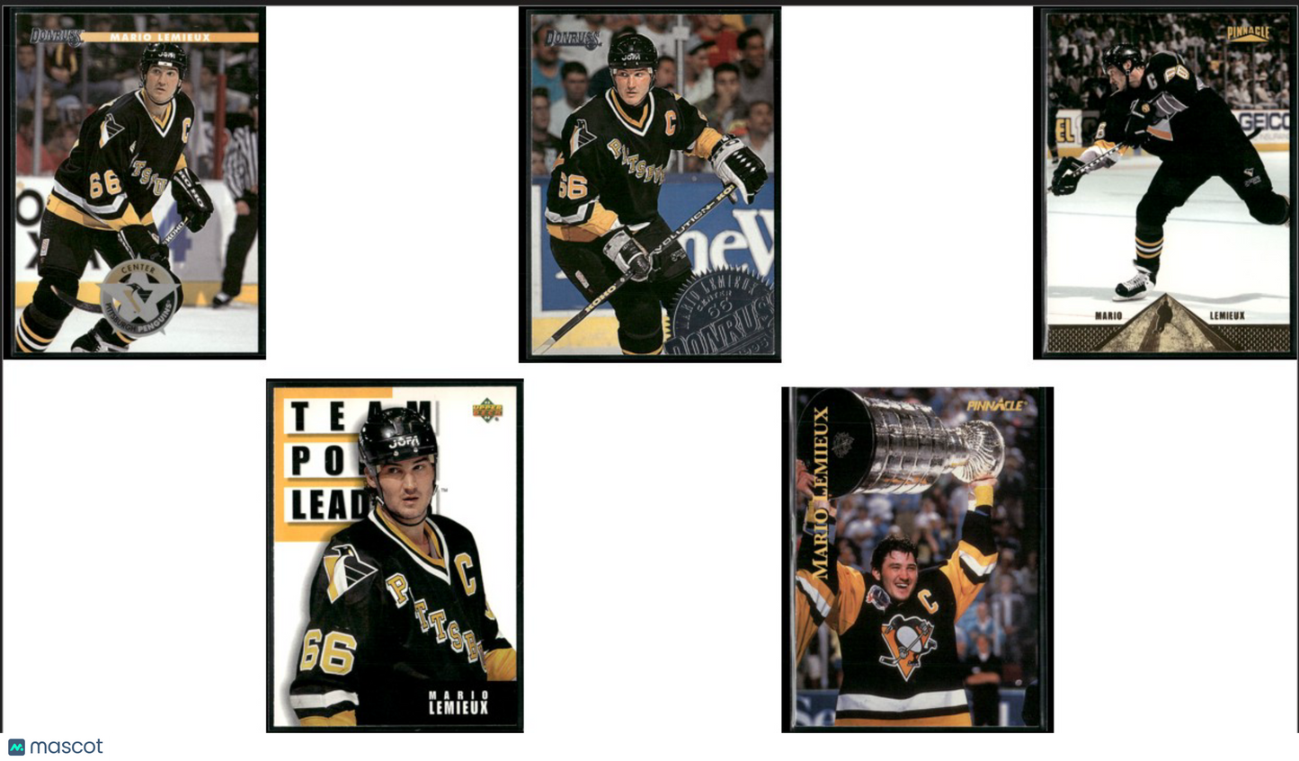 1994 MARIO LEMIEUX 5 - CARDLOT Mario Lemieux 94 Upper Deck 96 Pinnacle(EX-EX/MT)