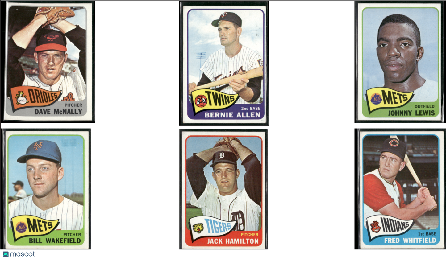 1965 Topps 10 CARDLOT - Commons (VG)