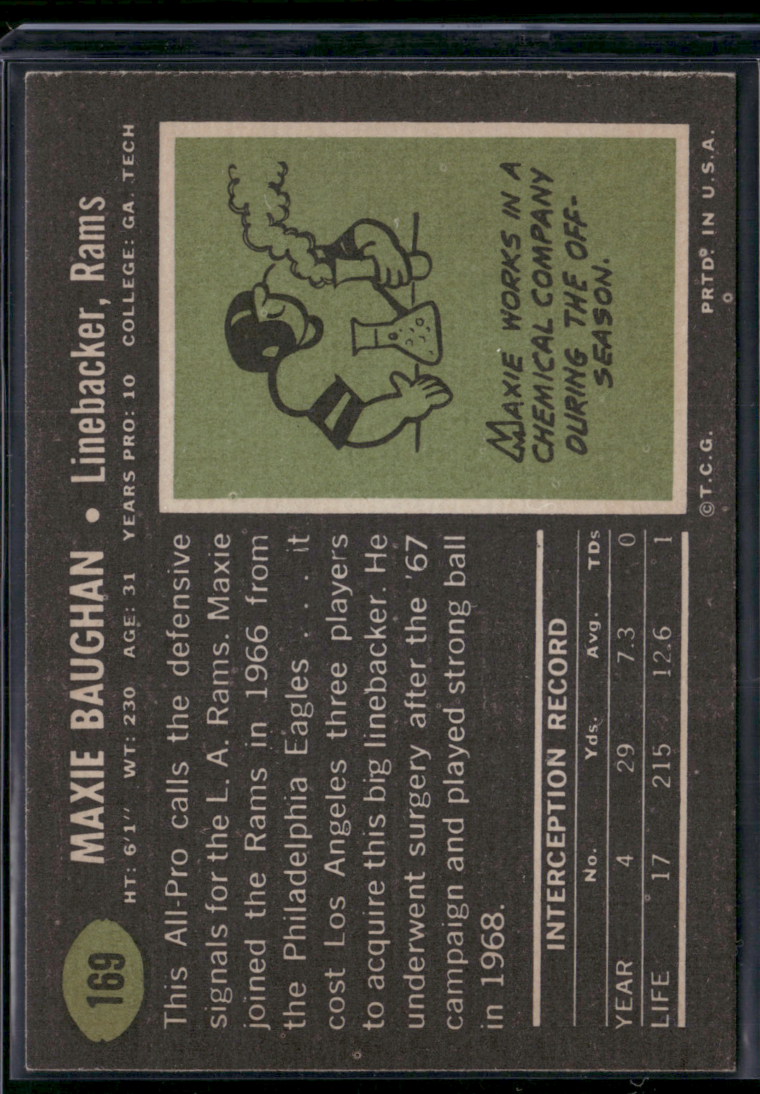 1969 Topps MAXIE BAUGHAN #169 (EX/MT)