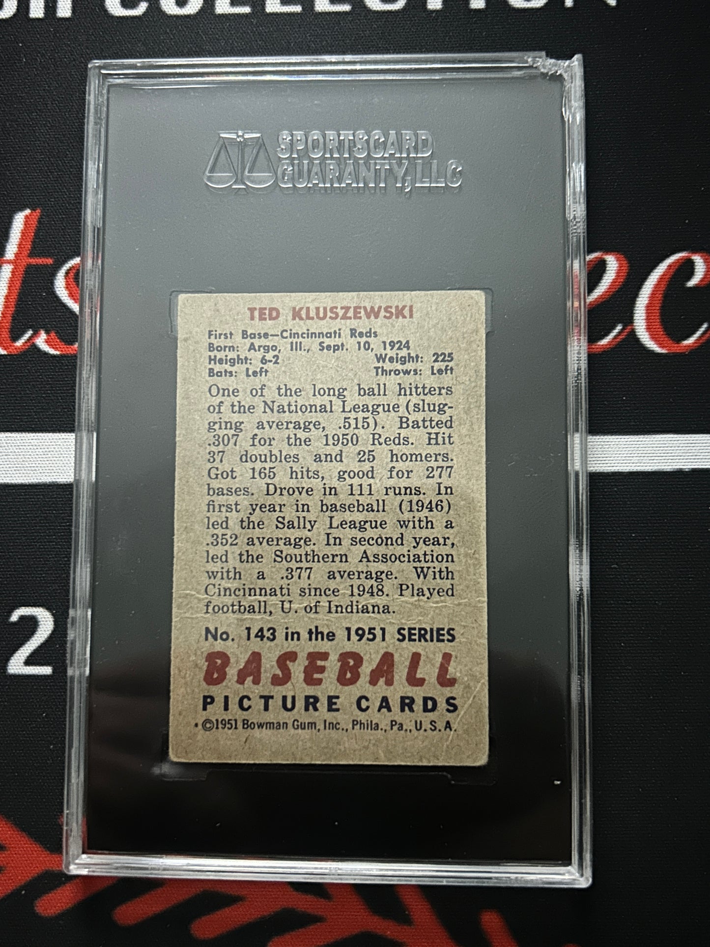 1951 Bowman Ted Kluszewski #143 SGC 2
