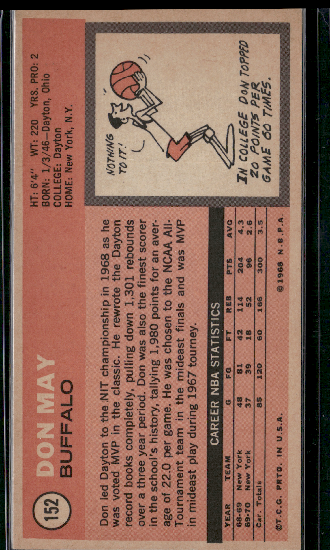 1970 Tall Boy DON MAY #152 (VG/EX-EX)