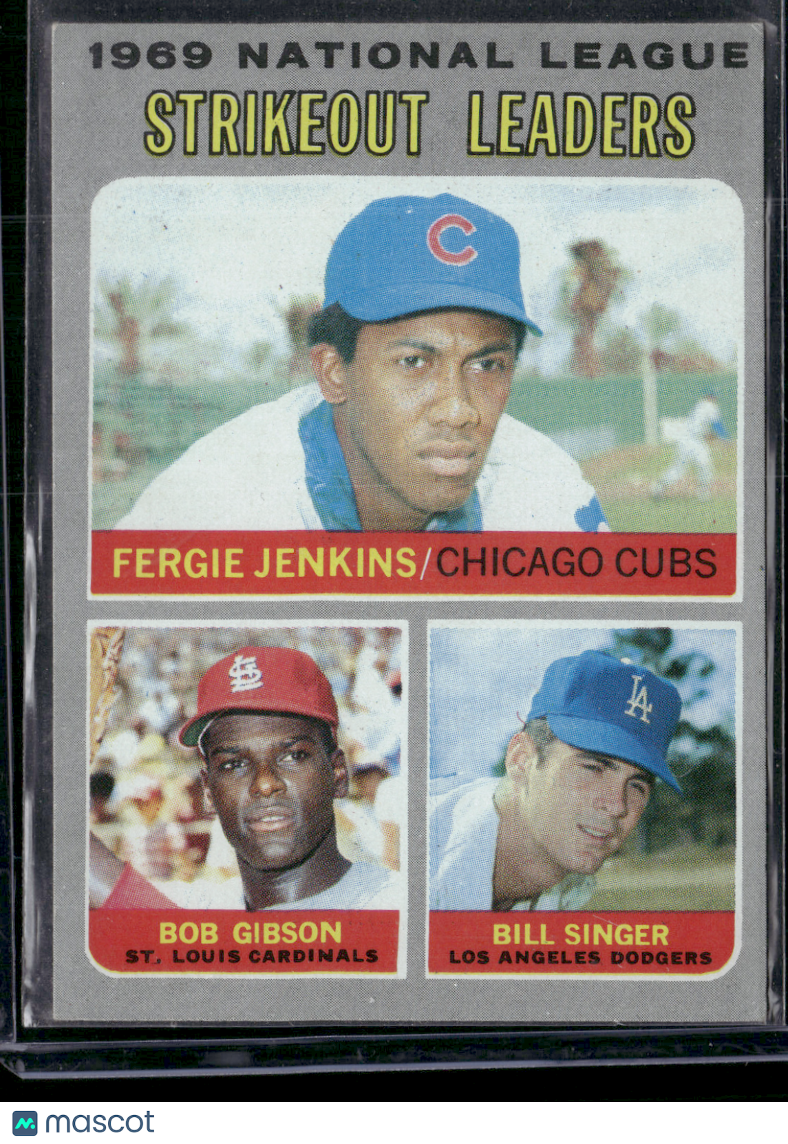 1970 Topps FERGIE JENKINS/BOB GIBSON/BILL SINGER #71 NL Strikeout Leaders