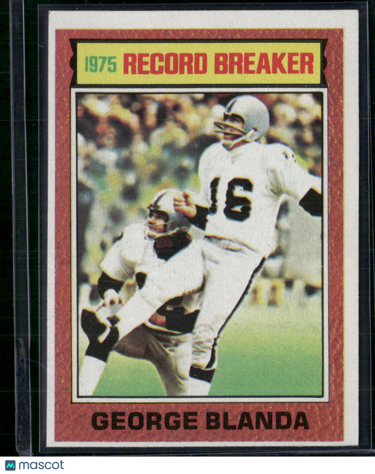 1976 Topps GEORGE BLANDA #1 1975 Record Breaker (EX-EX/MT)