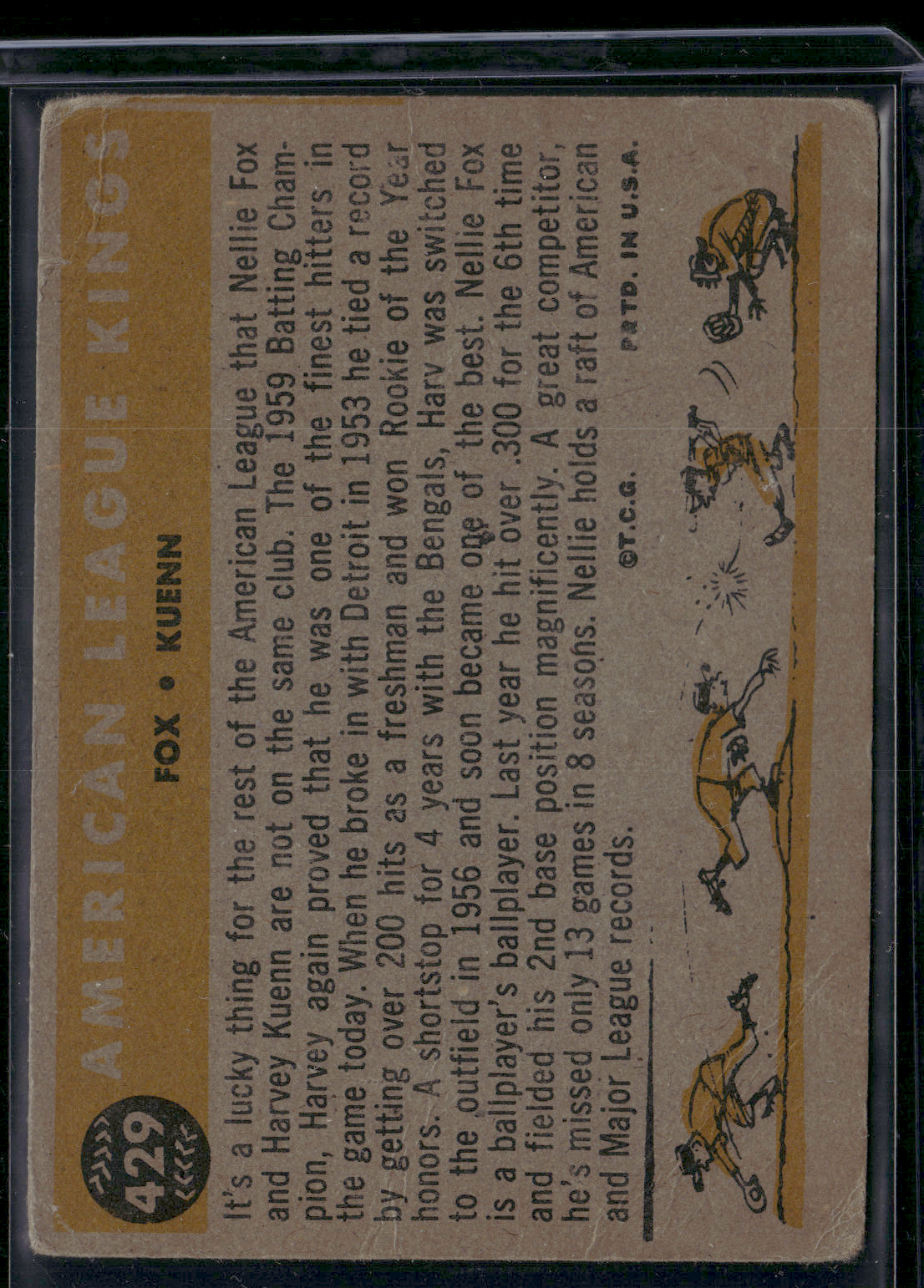 1960 Topps NELLIE FOX/HARVEY KUENN #429 American League Kings Indents (Good-VG)