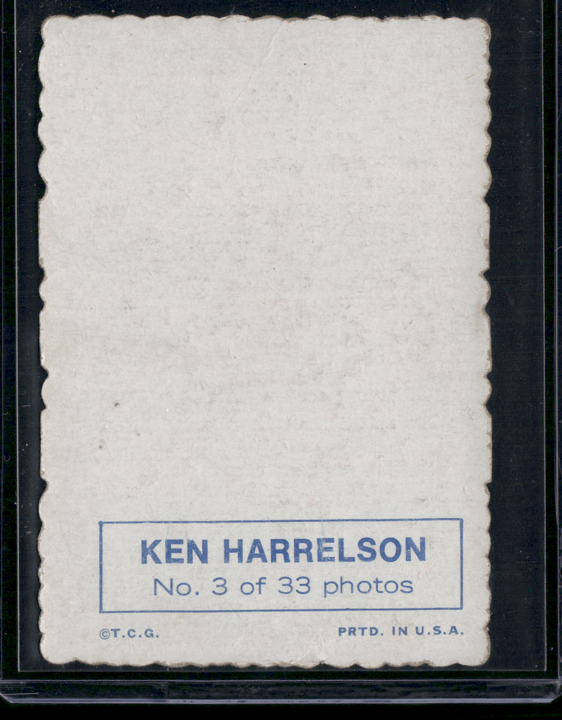 1969 Deckle KEN HARRELSON #3 Surface Dents Edge Crush (Good)