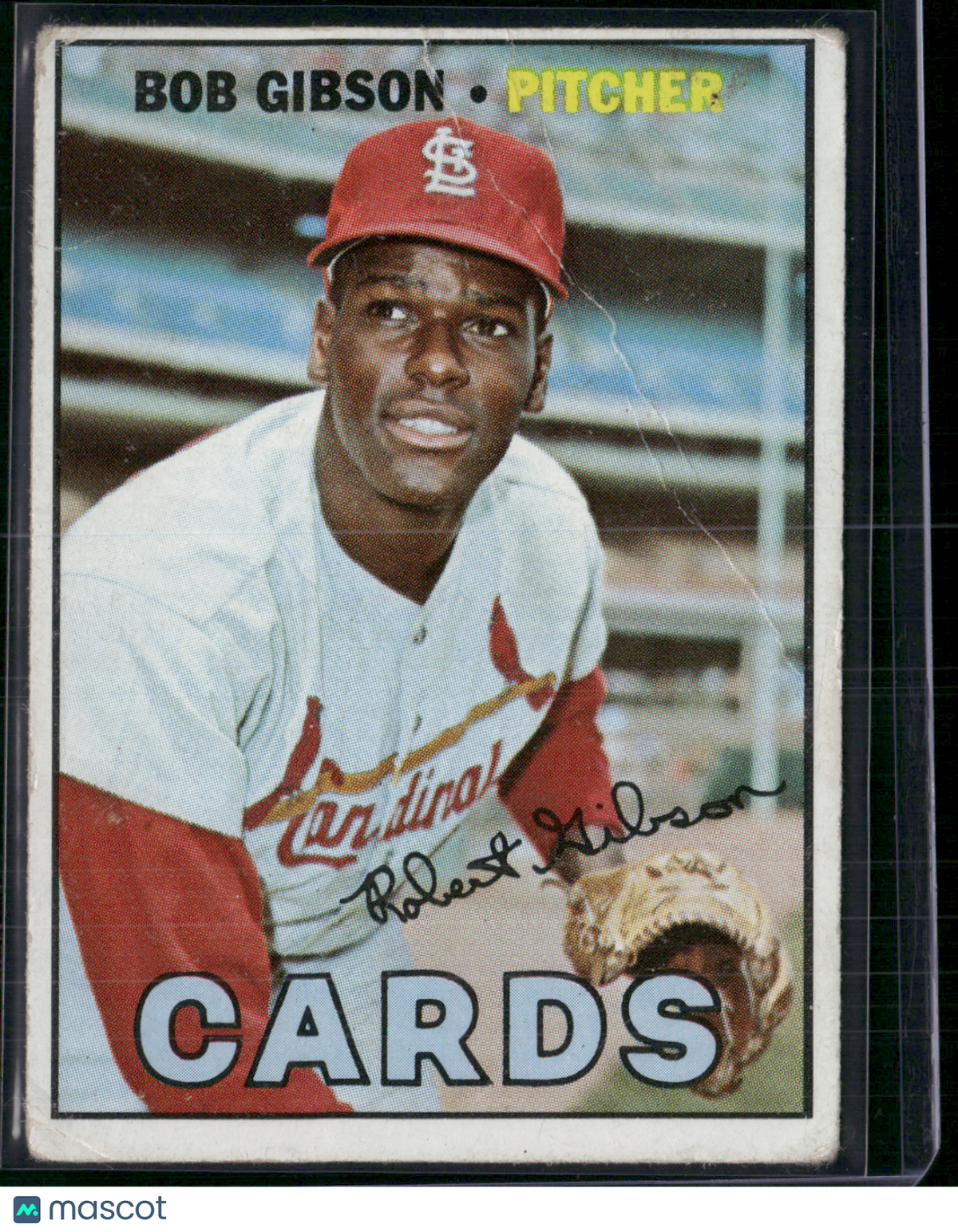 1967 Topps BOB GIBSON #210 Wrinkles Creases (Good)