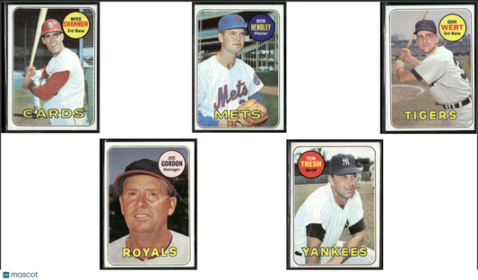 1969 Topps 5~CARDLOT Mike Shannon/Tom Tresh  (VG/EX-EX)