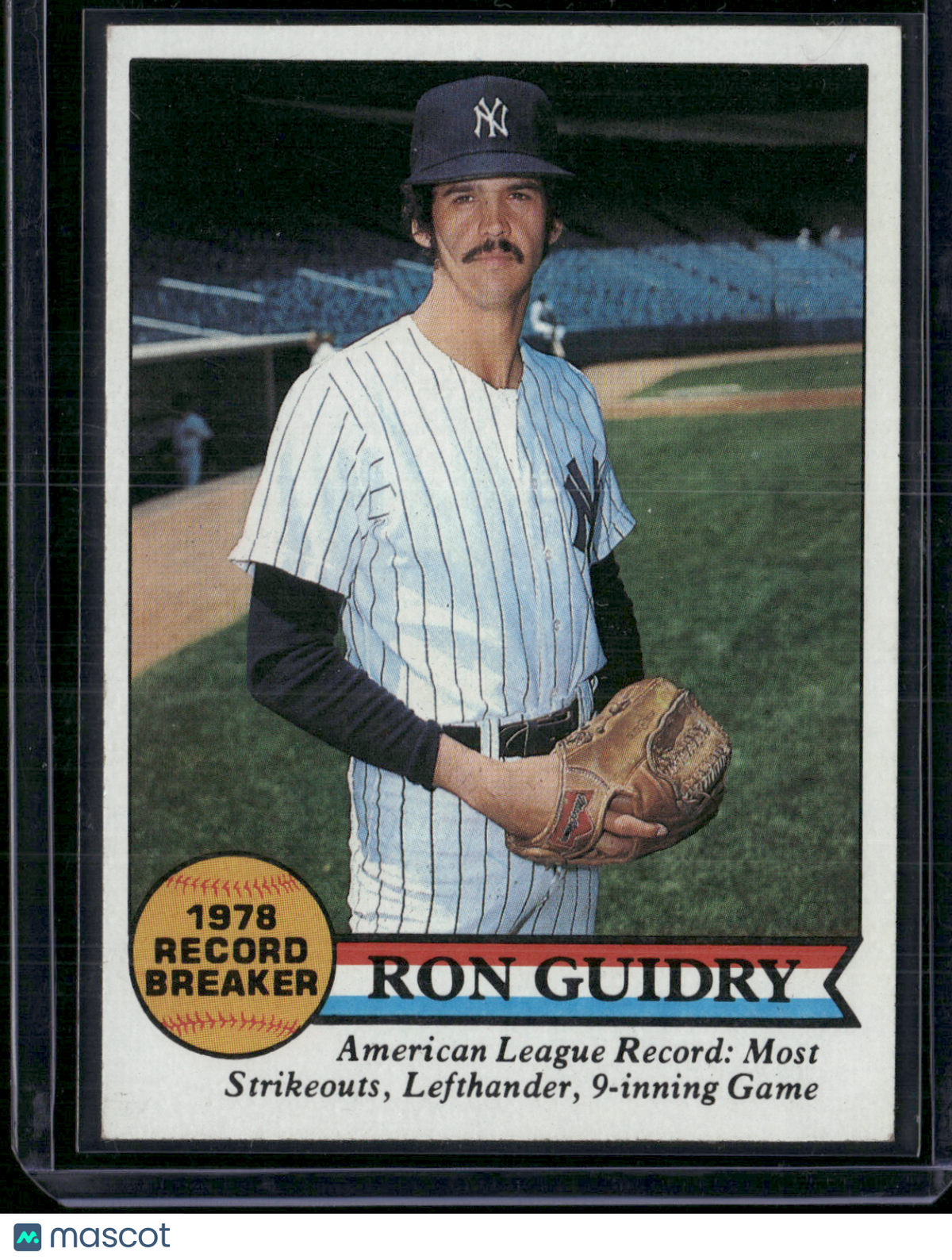 1979 Topps RON GUIDRY #202 1978 Record Breaker (EX/MT)