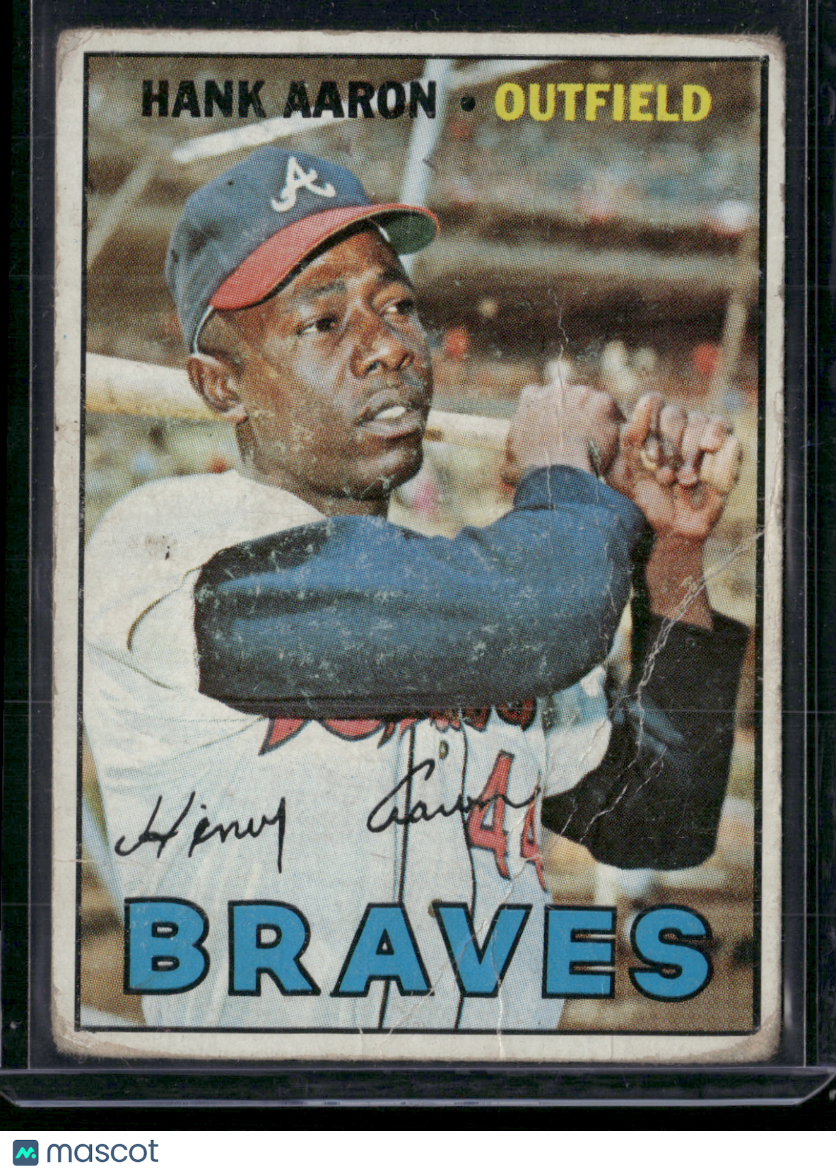1967 Topps HANK AARON #250 Toning Wrinkles (Good-VG)