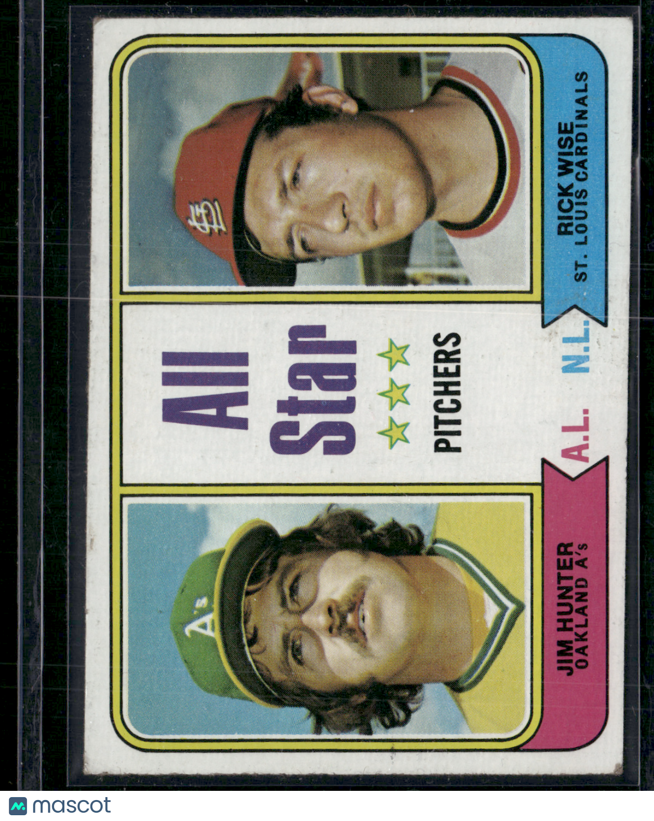 1976 Topps JIM "CATFISH" HUNTER/RICK WISE #339 All Star Pitchers