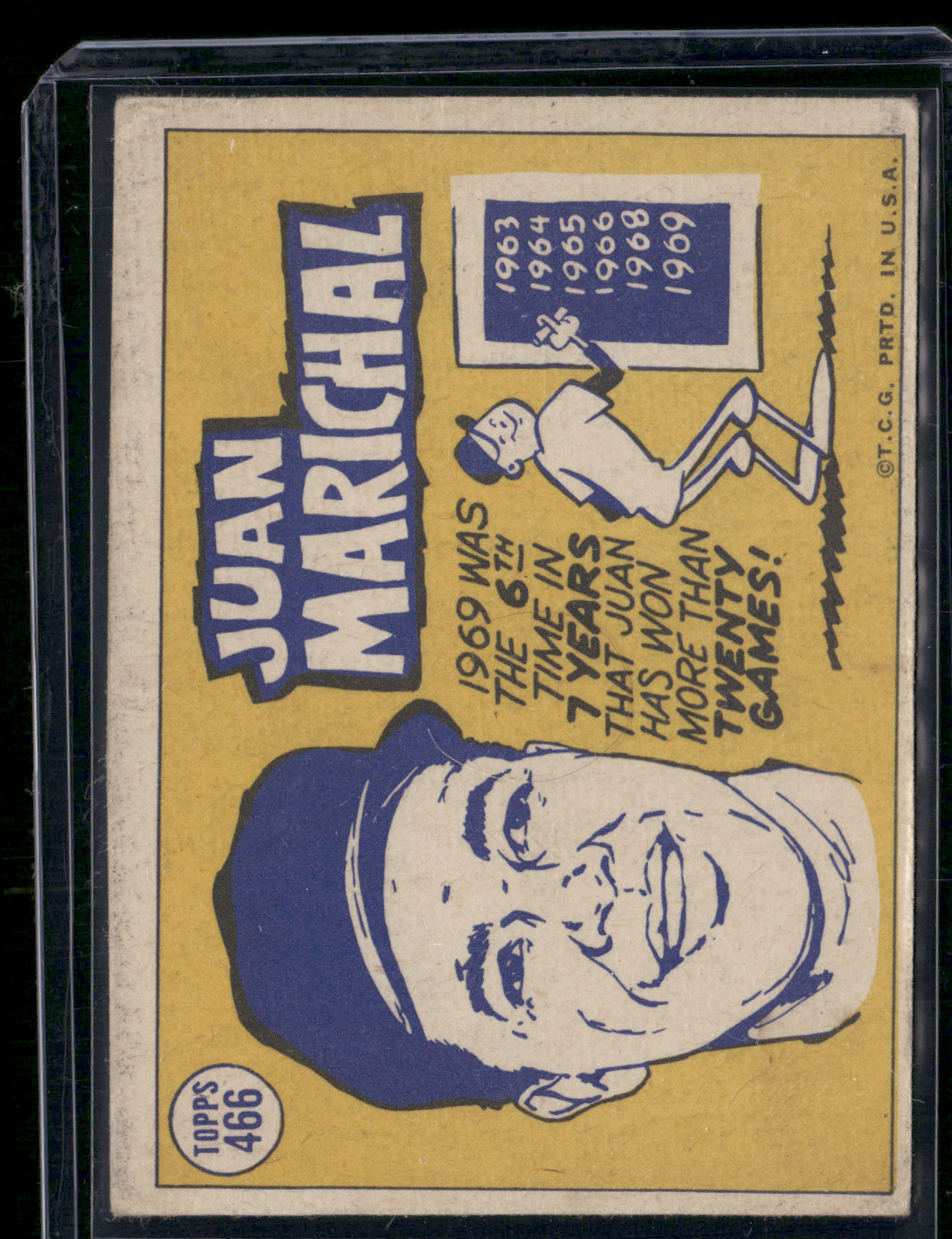 1970 Topps JUAN MARICHAL #466 NL All Star Light Scratches (Good)