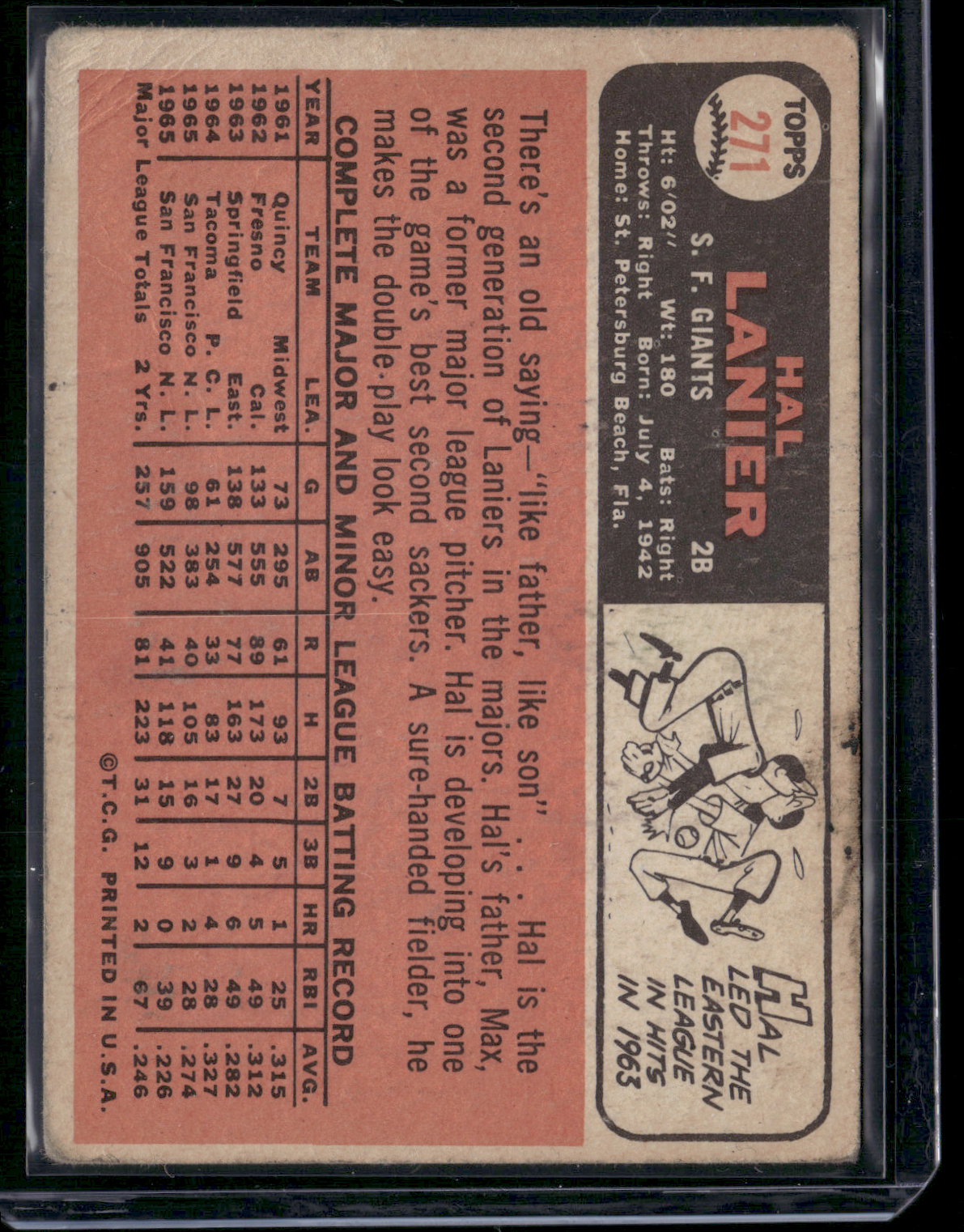1966 Topps HAL LANIER #271