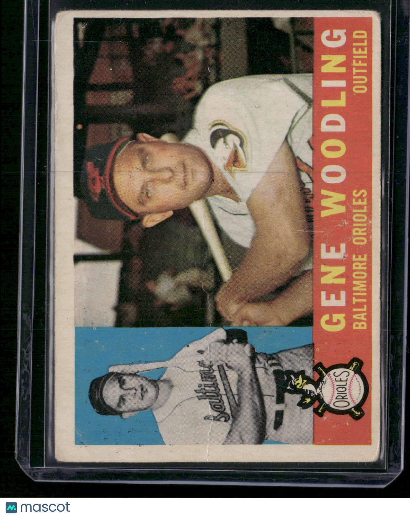 1960 Topps GENE WOODLING #190 Surface Dents Wrinkles (Good)