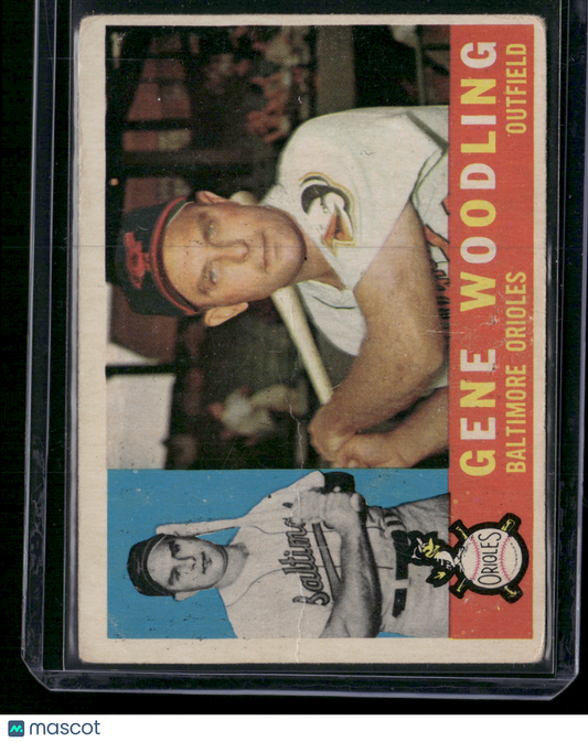 1960 Topps GENE WOODLING #190 Surface Dents Wrinkles (Good)