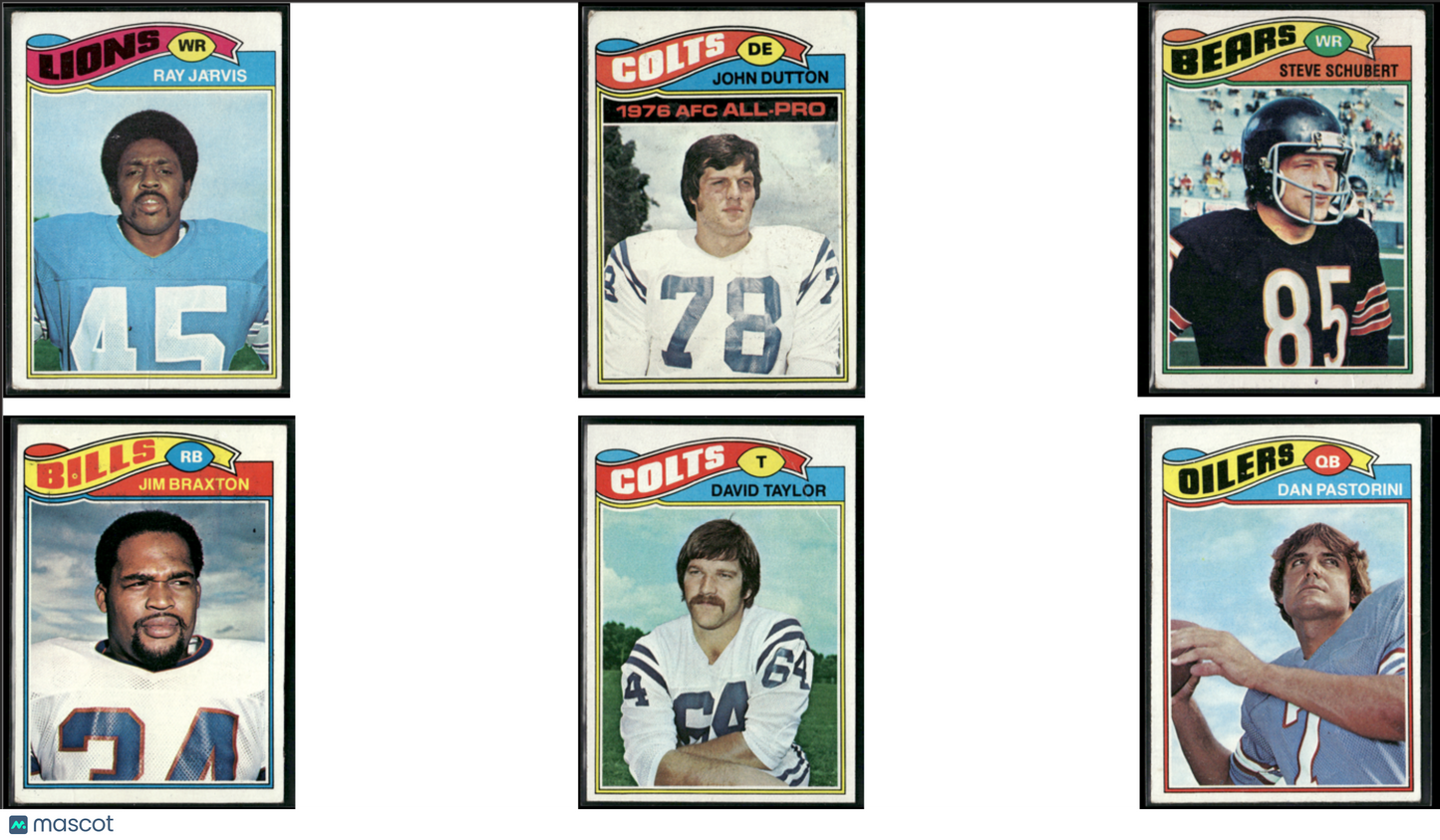 1977 Topps 6 ~ CARDLOT Ray Jarvis/Dan Pastorini (VG)
