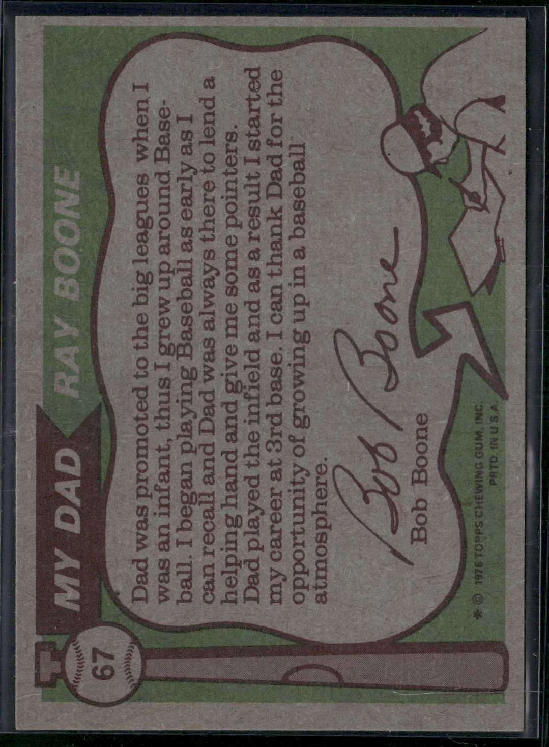 1976 Topps RAY BOONE/BOB BOONE #67 Father & Son - Big Leaguers (EX/MT-NM)