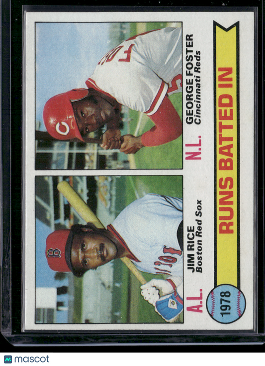 1979 Topps JIM RICE/GEORGE FOSTER #3 1978 RBI Leaders (VG-EX)