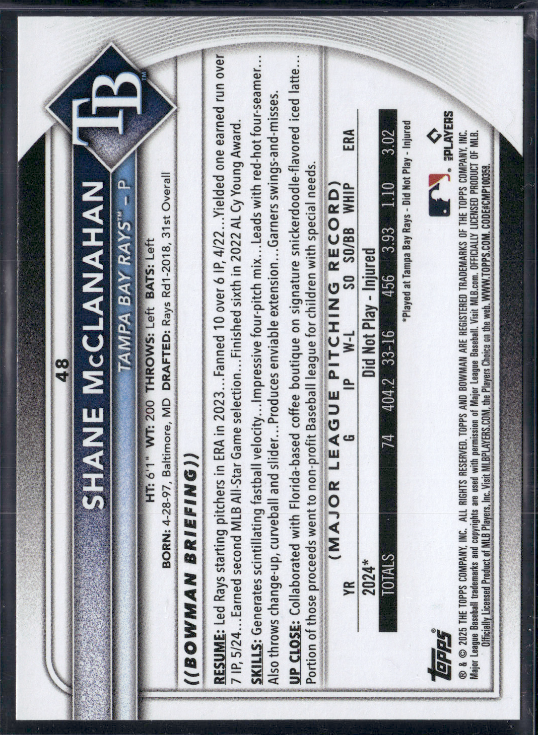 2025 Bowman SHANE MCCLANAHAN #48