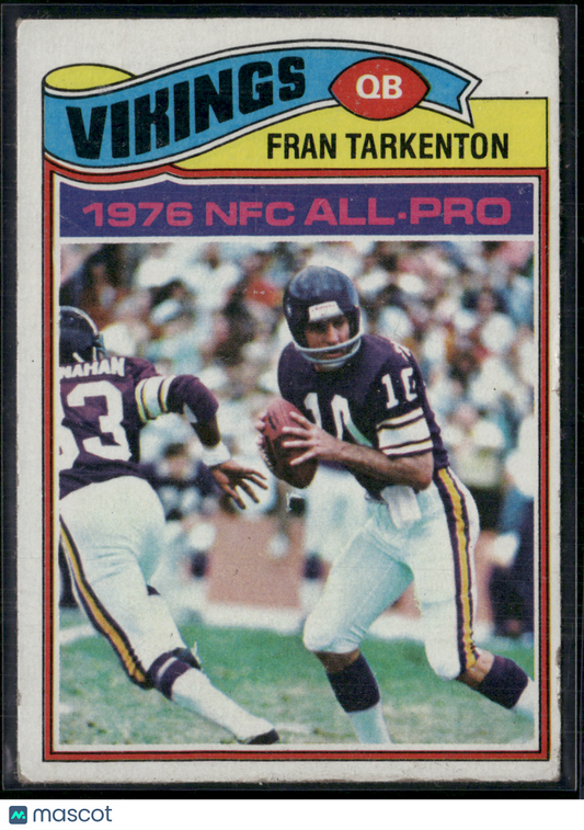 1977 Topps FRAN TARKENTON #400 Edge Crush Wrinkle (VG)