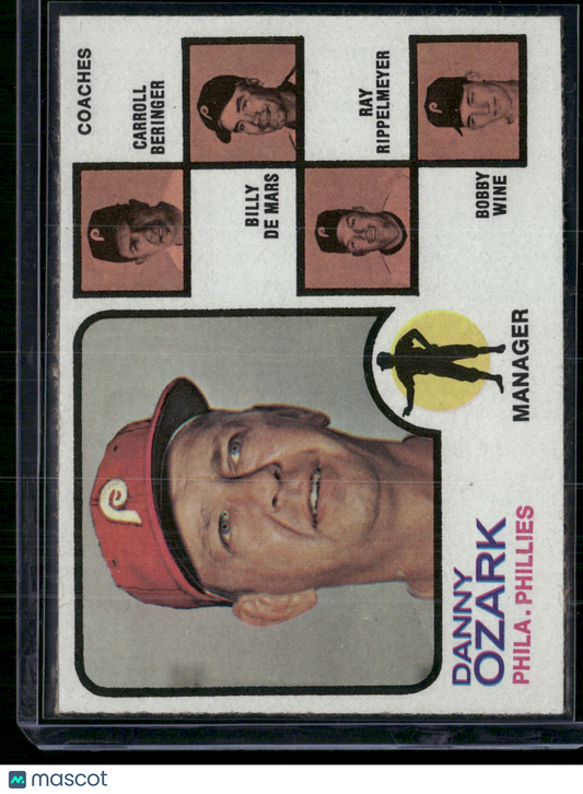 1973 Topps DANNY OZARK #486 Rough Edge Cuts (EX)