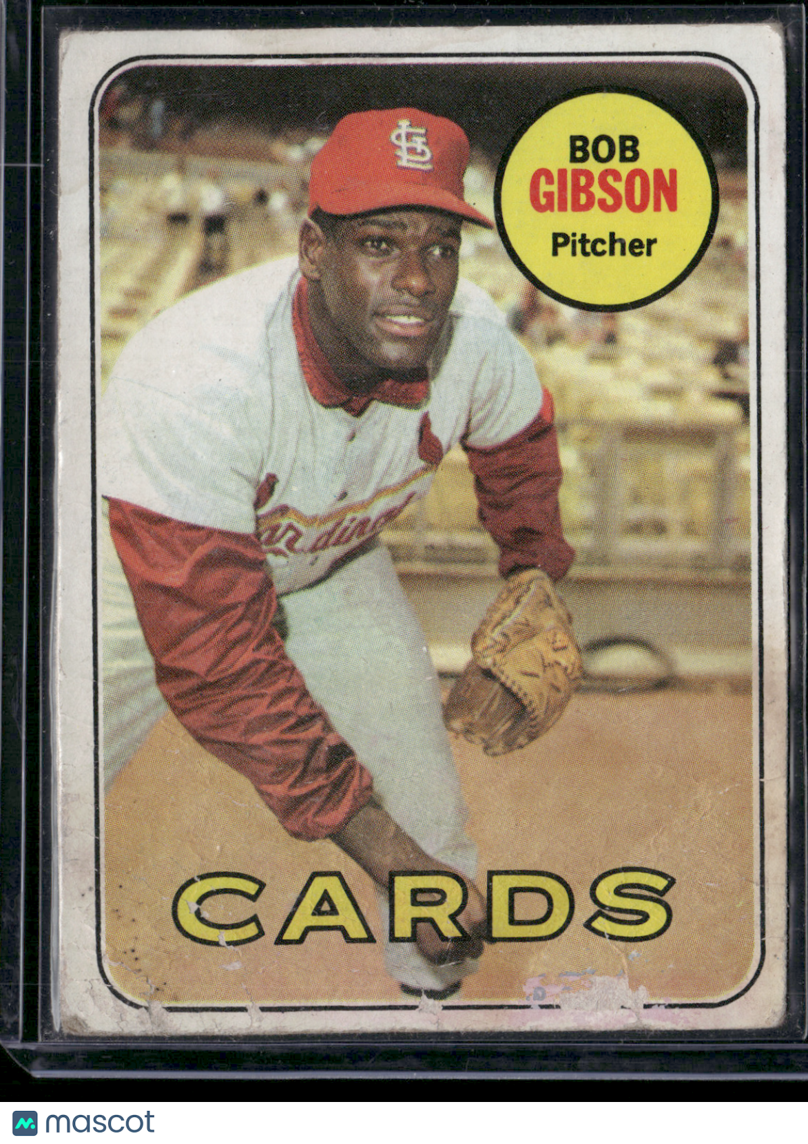 1969 Topps BOB GIBSON #200 Paper Loss Water Damage (Poor)