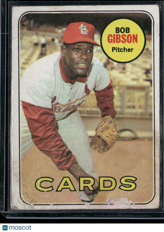 1969 Topps BOB GIBSON #200 Paper Loss Water Damage (Poor)