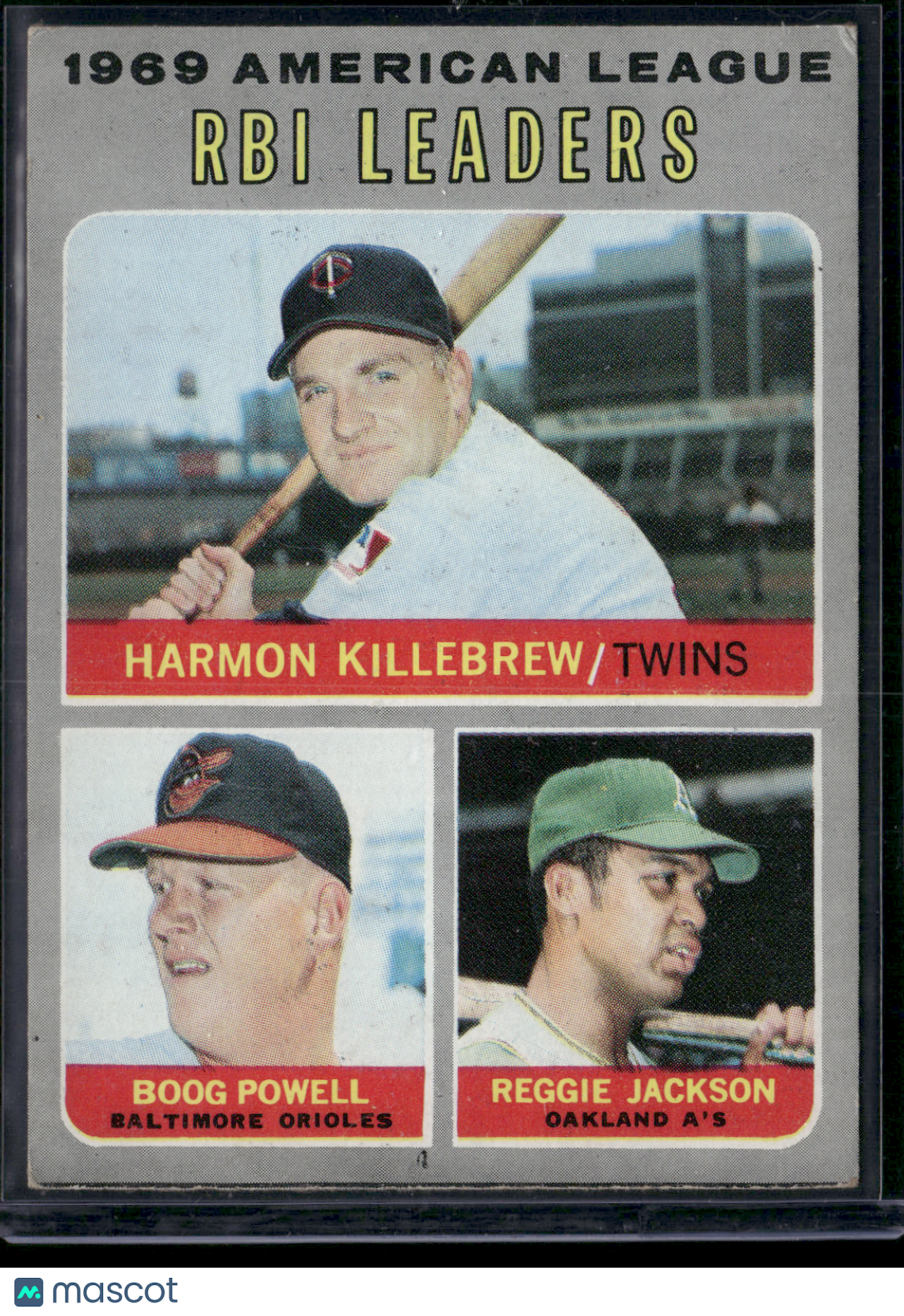 1970 Topps REGGIE JACKSON/KILLEBREW/POWELL #64 1969 AL RBI Leaders (VG)