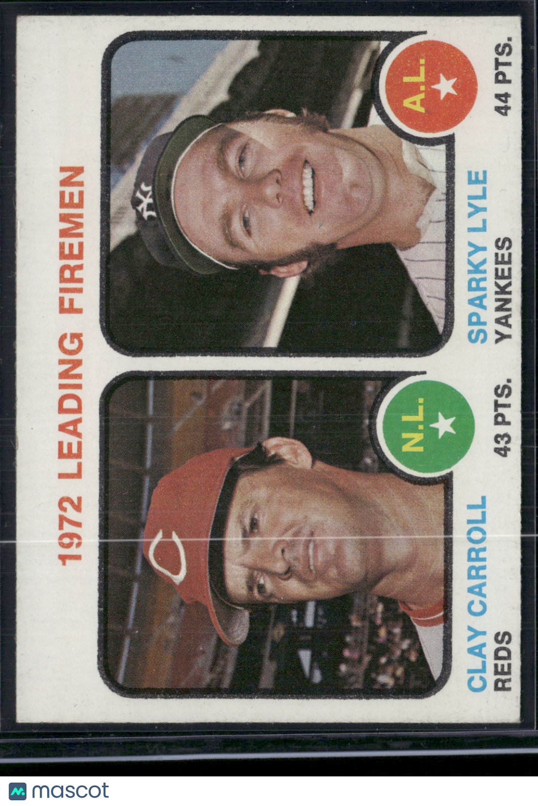 1973 Topps CLAY CARROLL/SPARKY LYLE #68 1972 LEADING FIREMEN