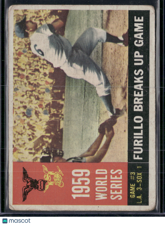 1960 Topps FURILLO BREAKS UP GAME #387 1959 World Series Game #3 (Good)
