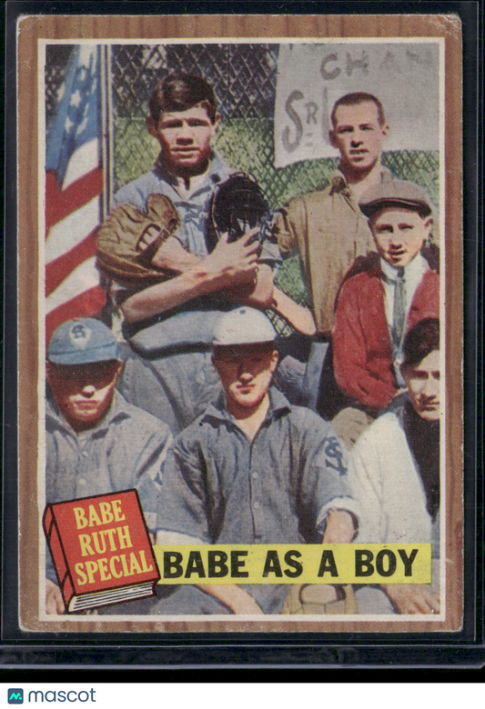1962 Topps BABE RUTH #135 Babe As A Boy Paper Loss on Back (Fair)
