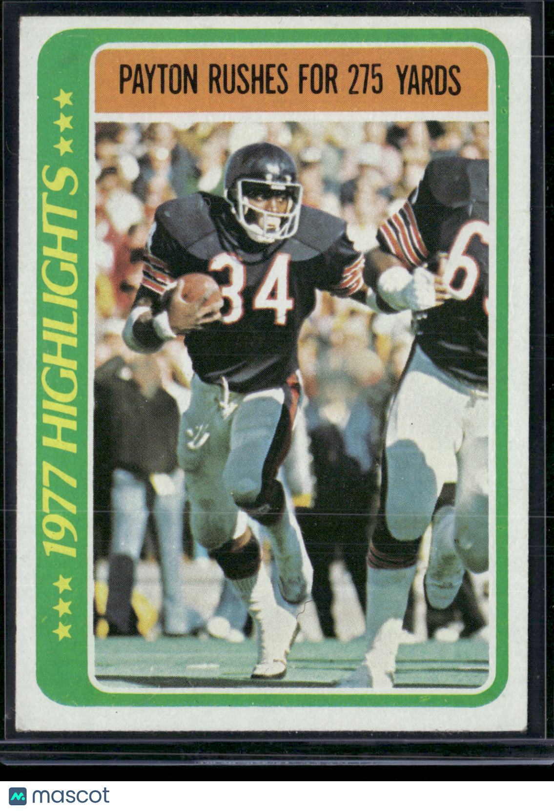 1978 Topps WALTER PAYTON #3 1977 Highlights Light Wrinkle (VG/EX)