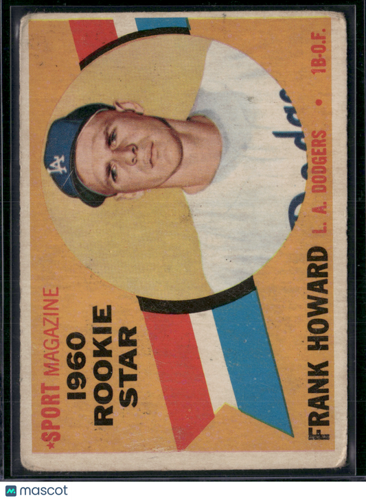 1960 Topps FRANK HOWARD #132 1960 Rookie Star Toning Light Scratch (VG)