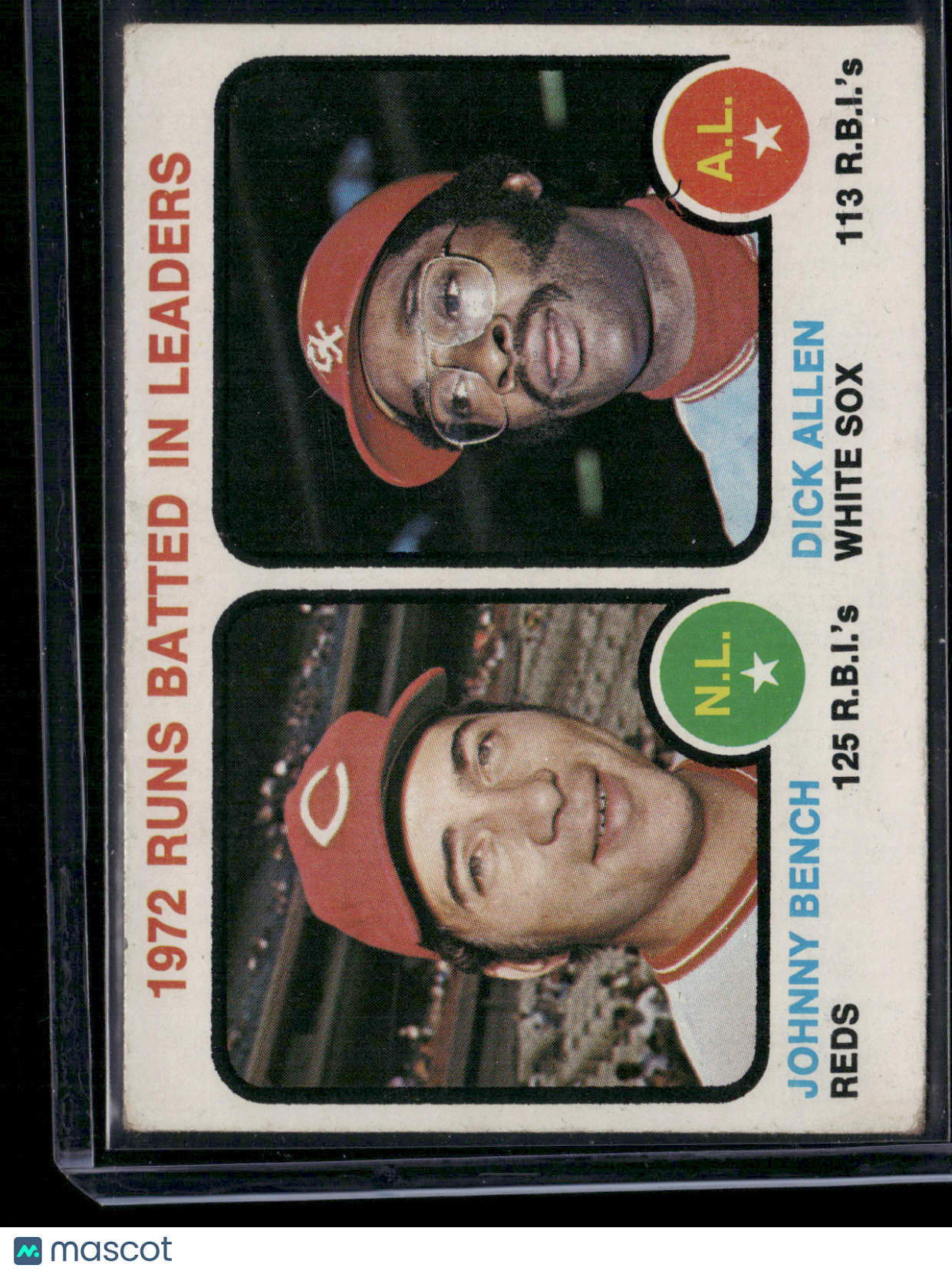 1973 Topps JOHNNY BENCH/DICK ALLEN #63 1972 RBI Leaders (VG)