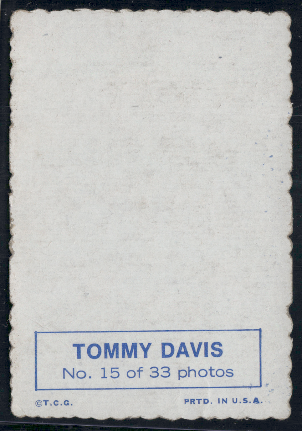 1969 Deckle TOMMY DAVIS #15 Light Scratch Surface Dents (Good-VG)