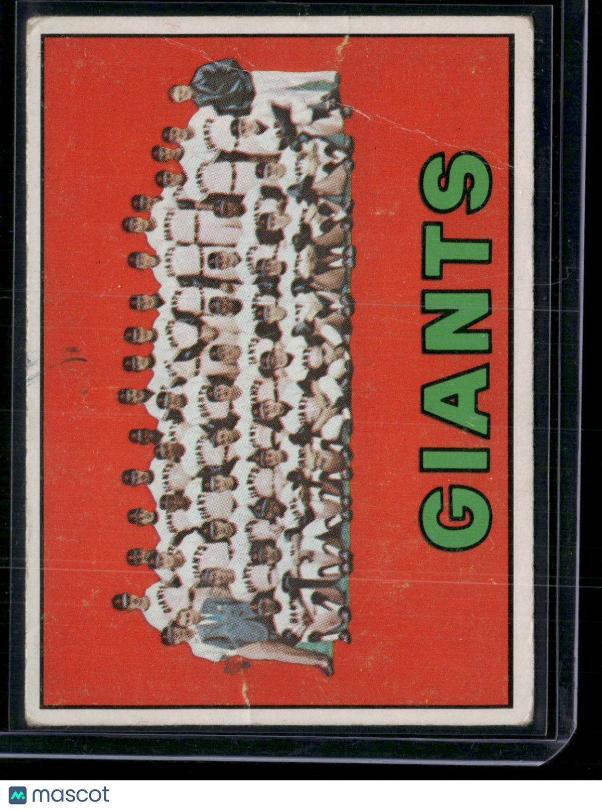 1967 Topps SAN FRANCISCO GIANTS #516 Ink on Back Creasing (Good)