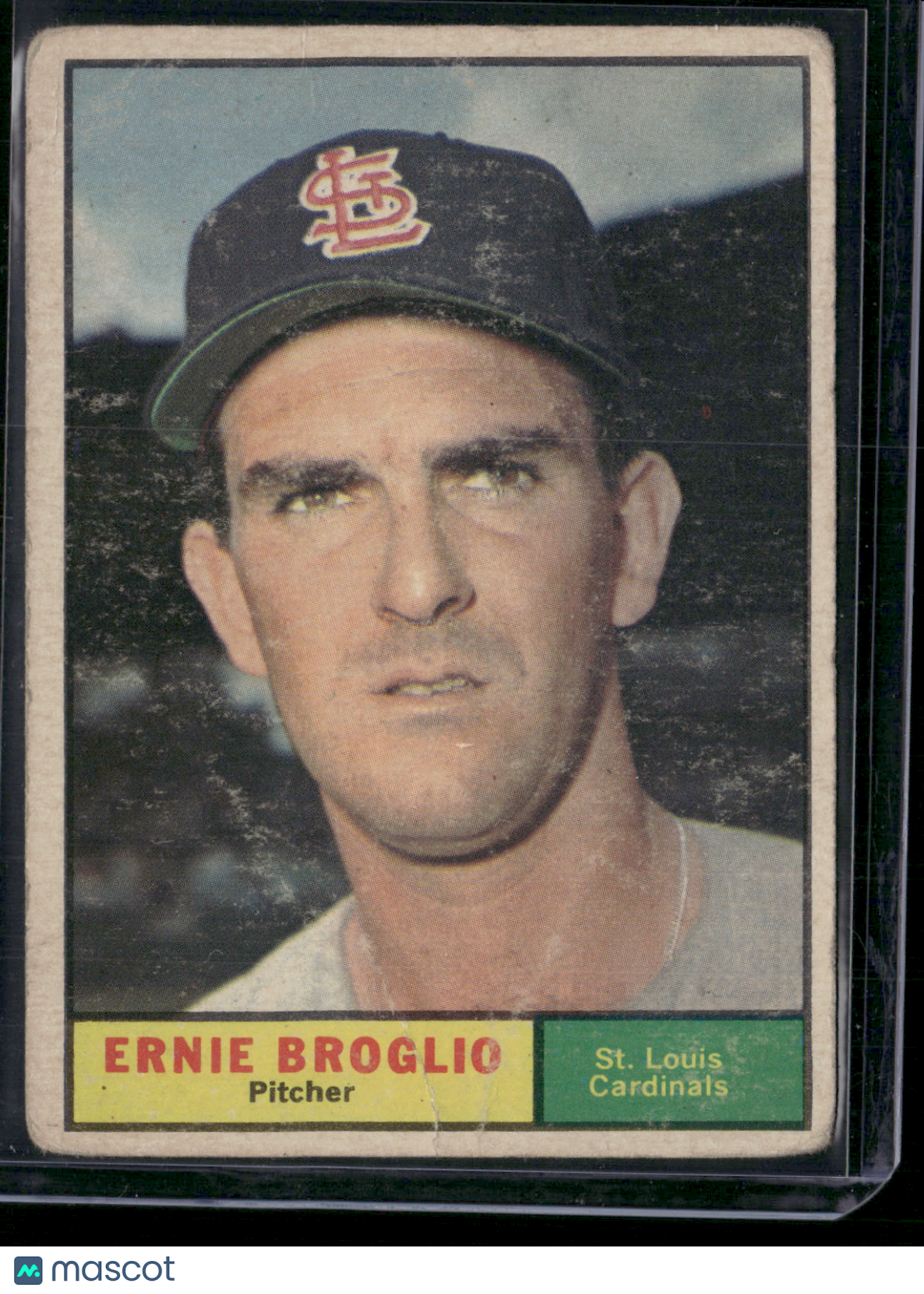 1961 Topps ERNIE BOGLIO #420 Staining on back Toning Light Wrinkles (Good-VG)