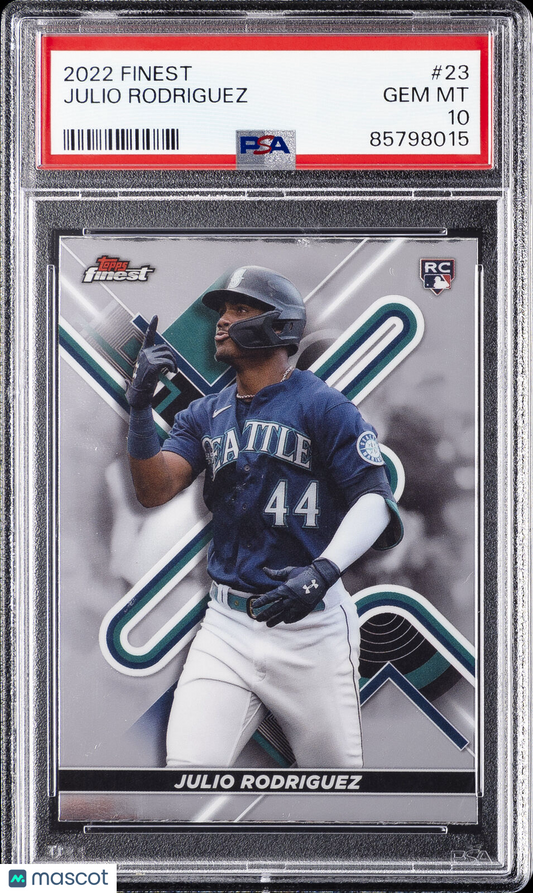 2022 TOPPS FINEST JULIO RODRIGUEZ #23 PSA 10 Rookie RC